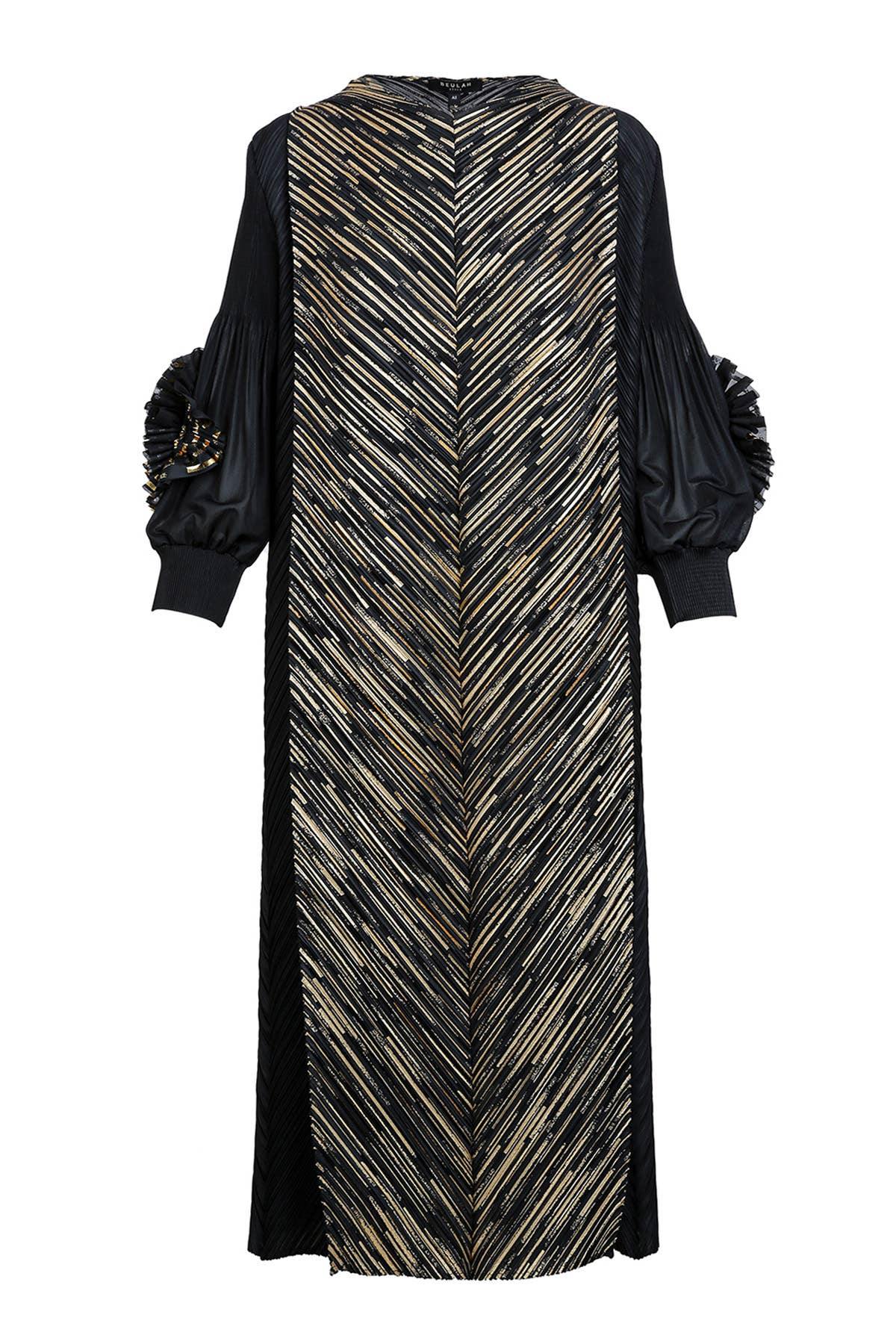 Metallic Rosette Maxi Dress