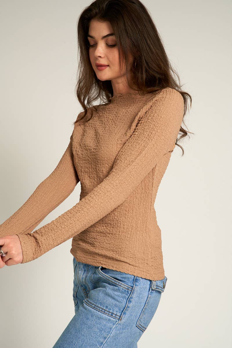 Matte Gold Crinkle Top