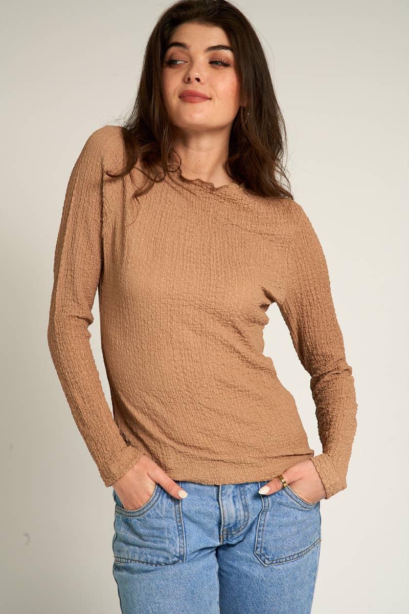 Matte Gold Crinkle Top