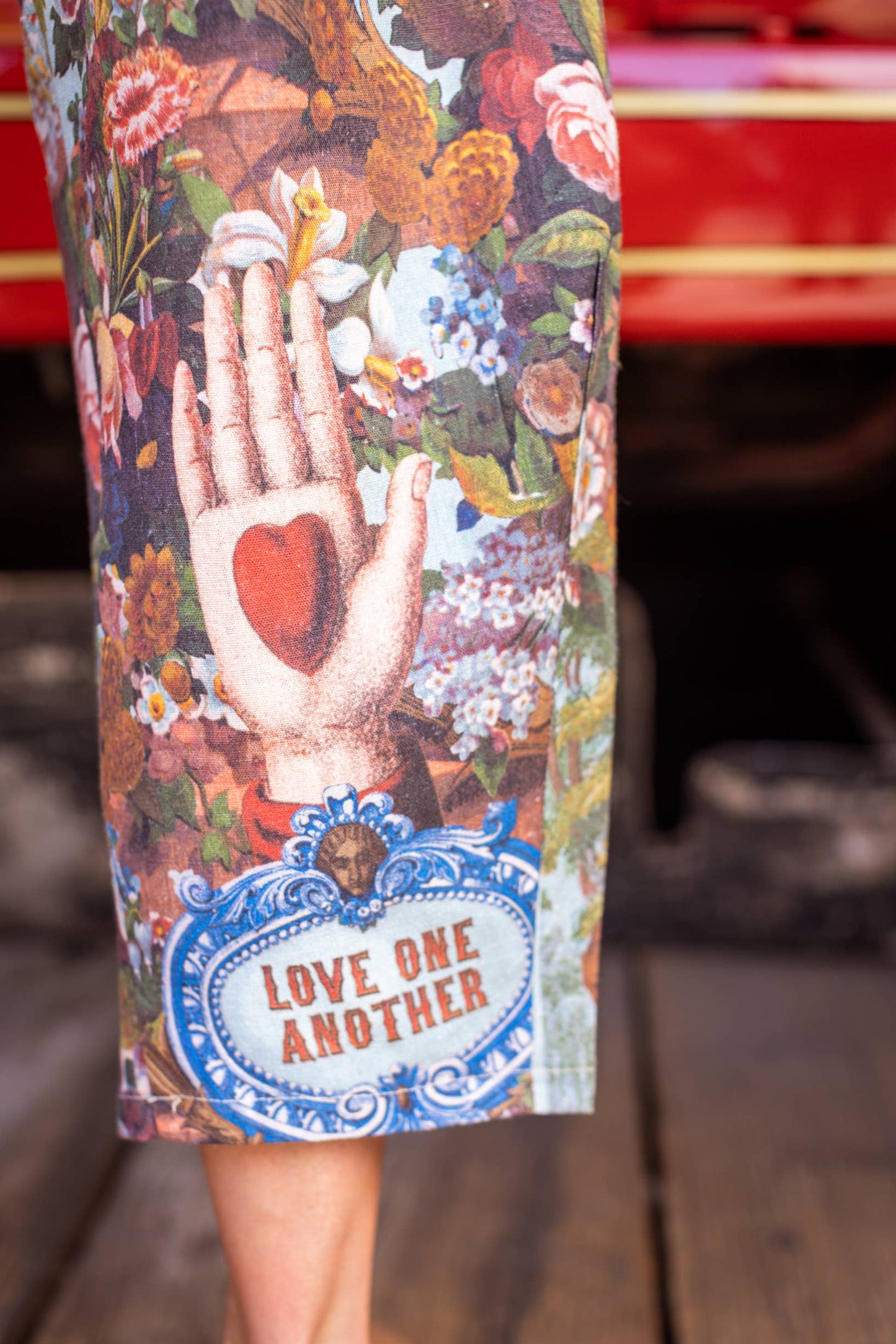 Love Language Linen Floral Cropped Artist Pants