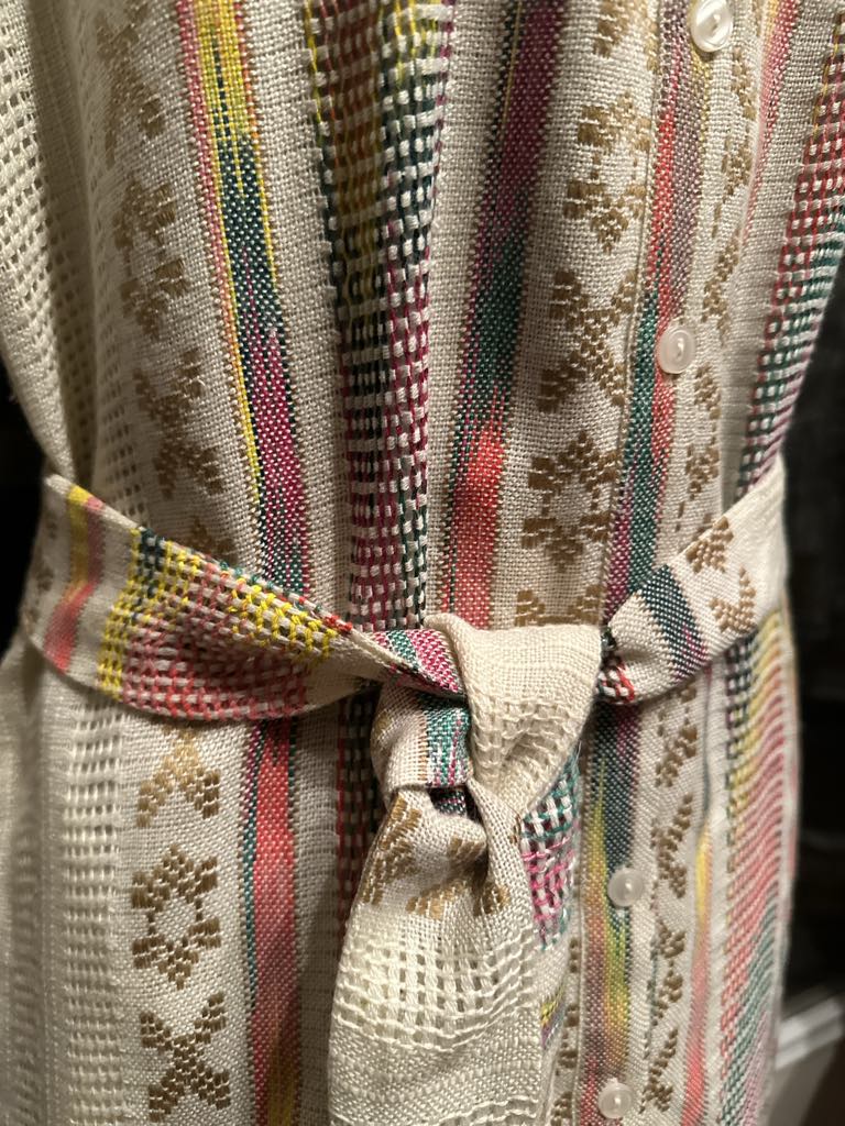 Embroidered Cross-Stitch Shirt Dress