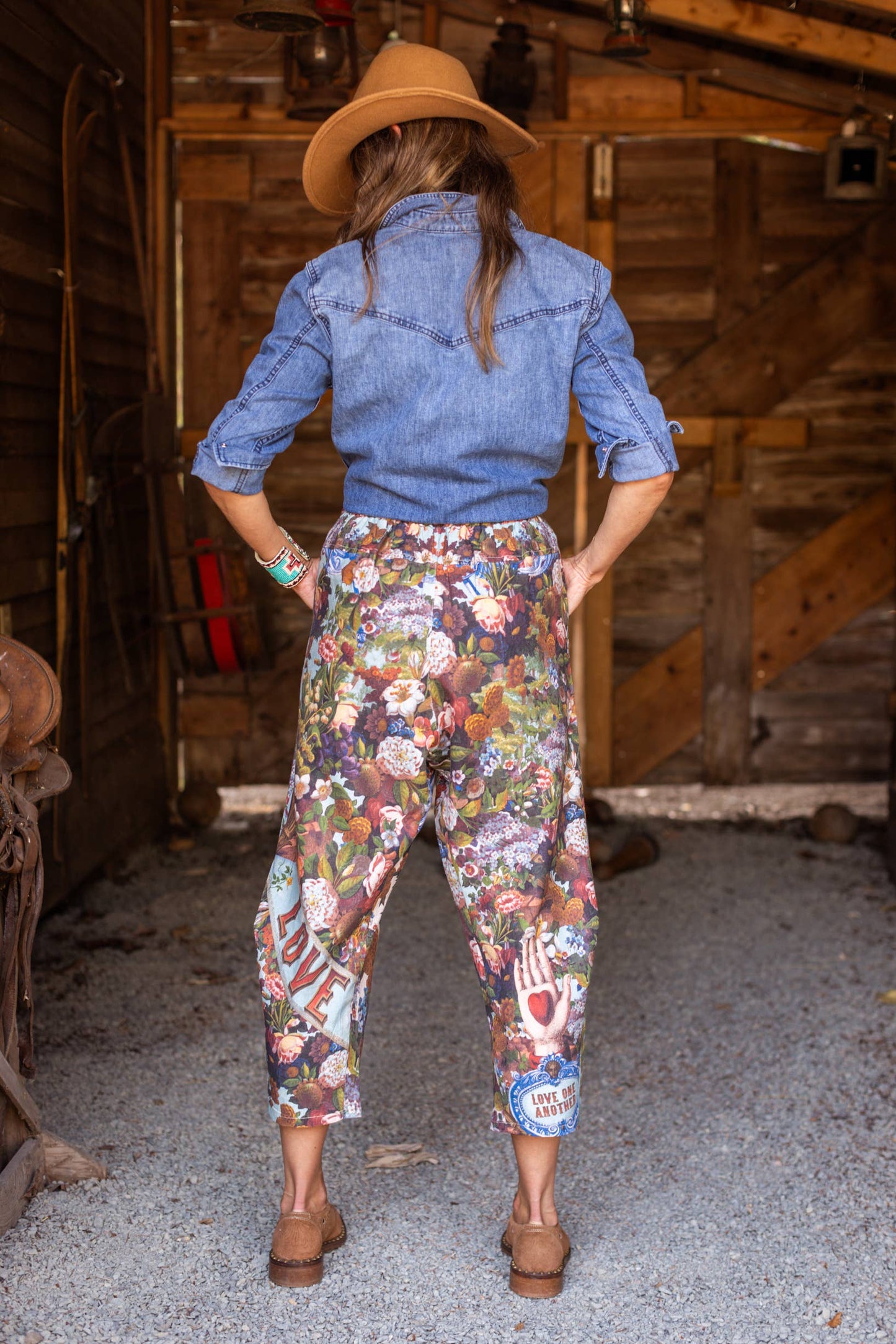 Love Language Linen Floral Cropped Artist Pants