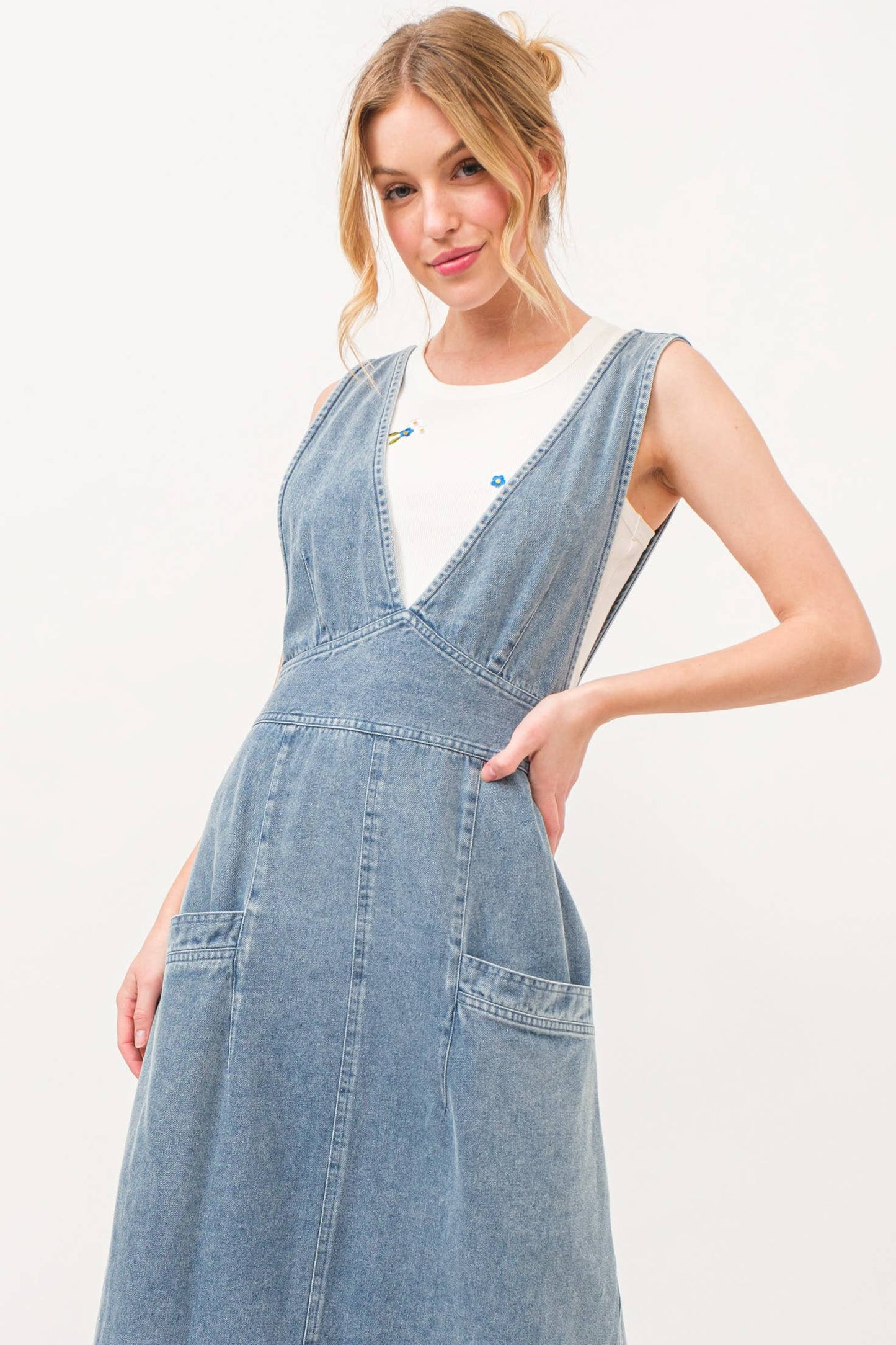 Distressed Denim Pinafore