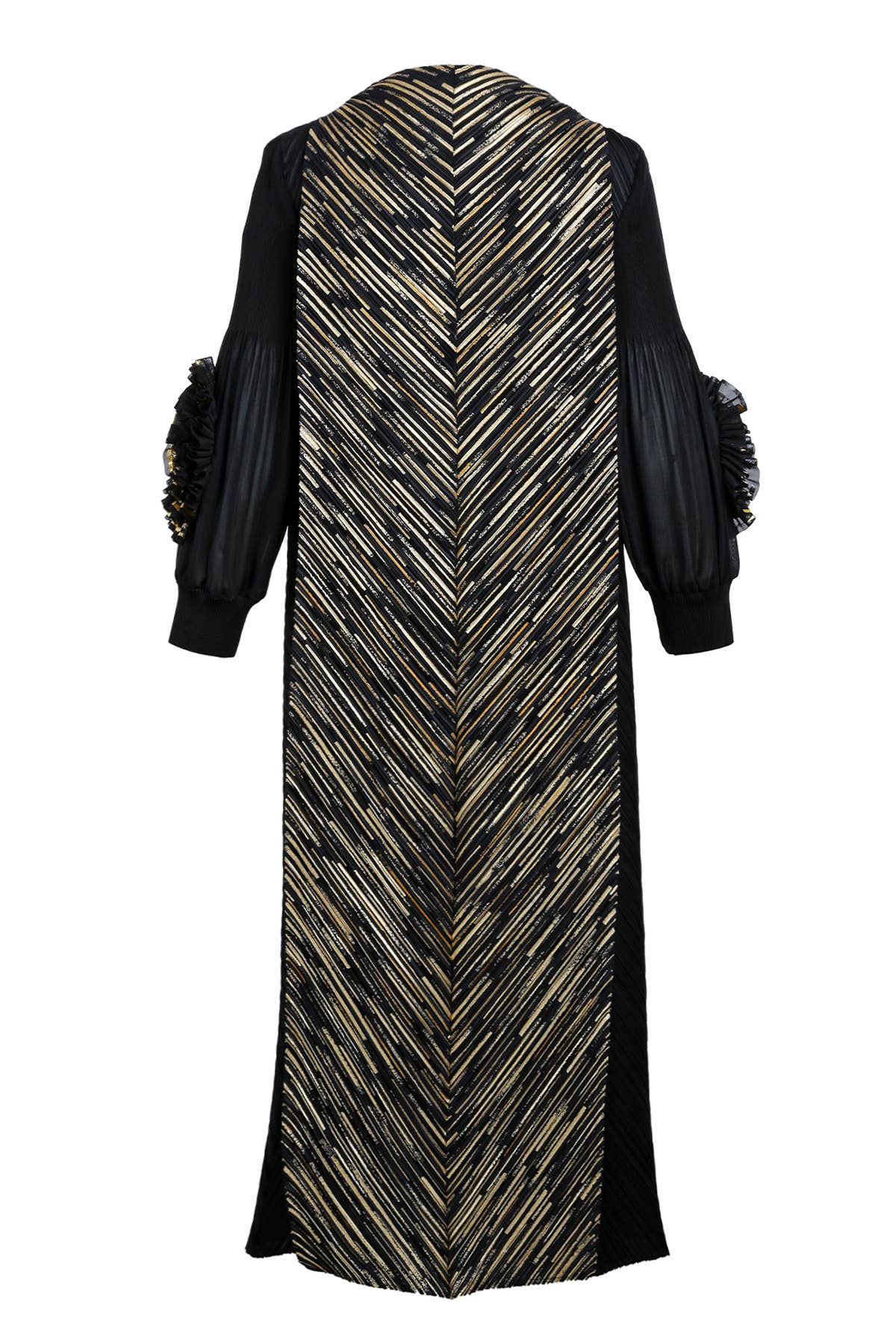 Metallic Rosette Maxi Dress