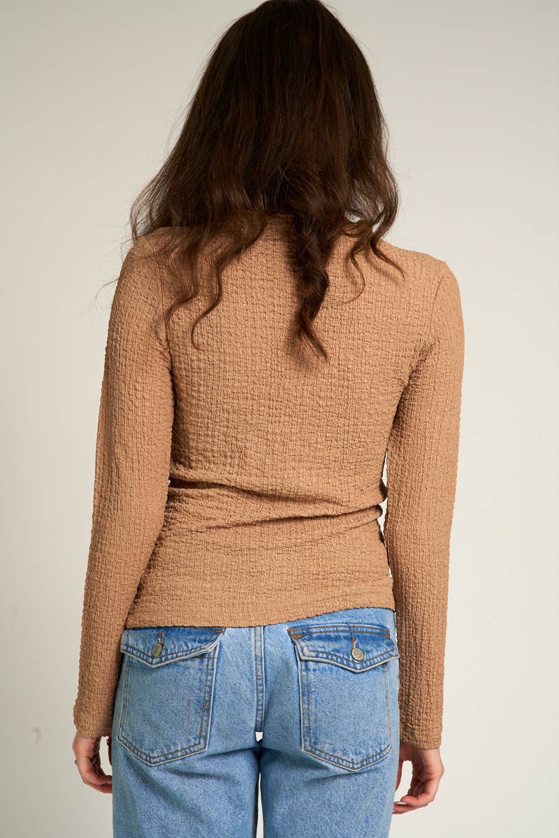 Matte Gold Crinkle Top