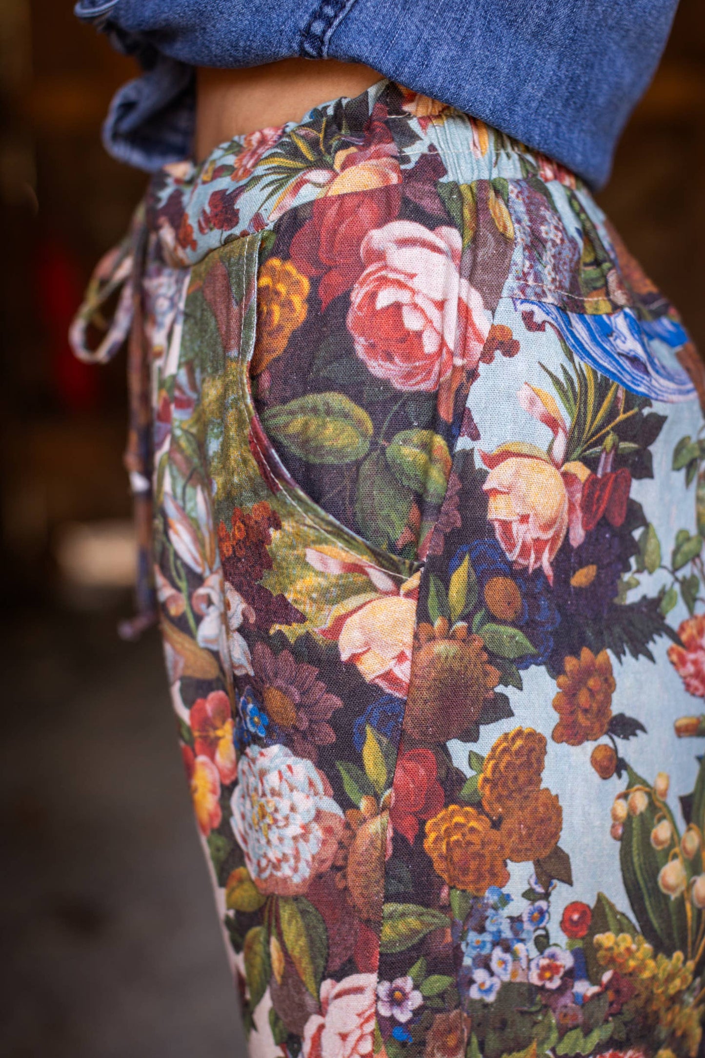 Love Language Linen Floral Cropped Artist Pants