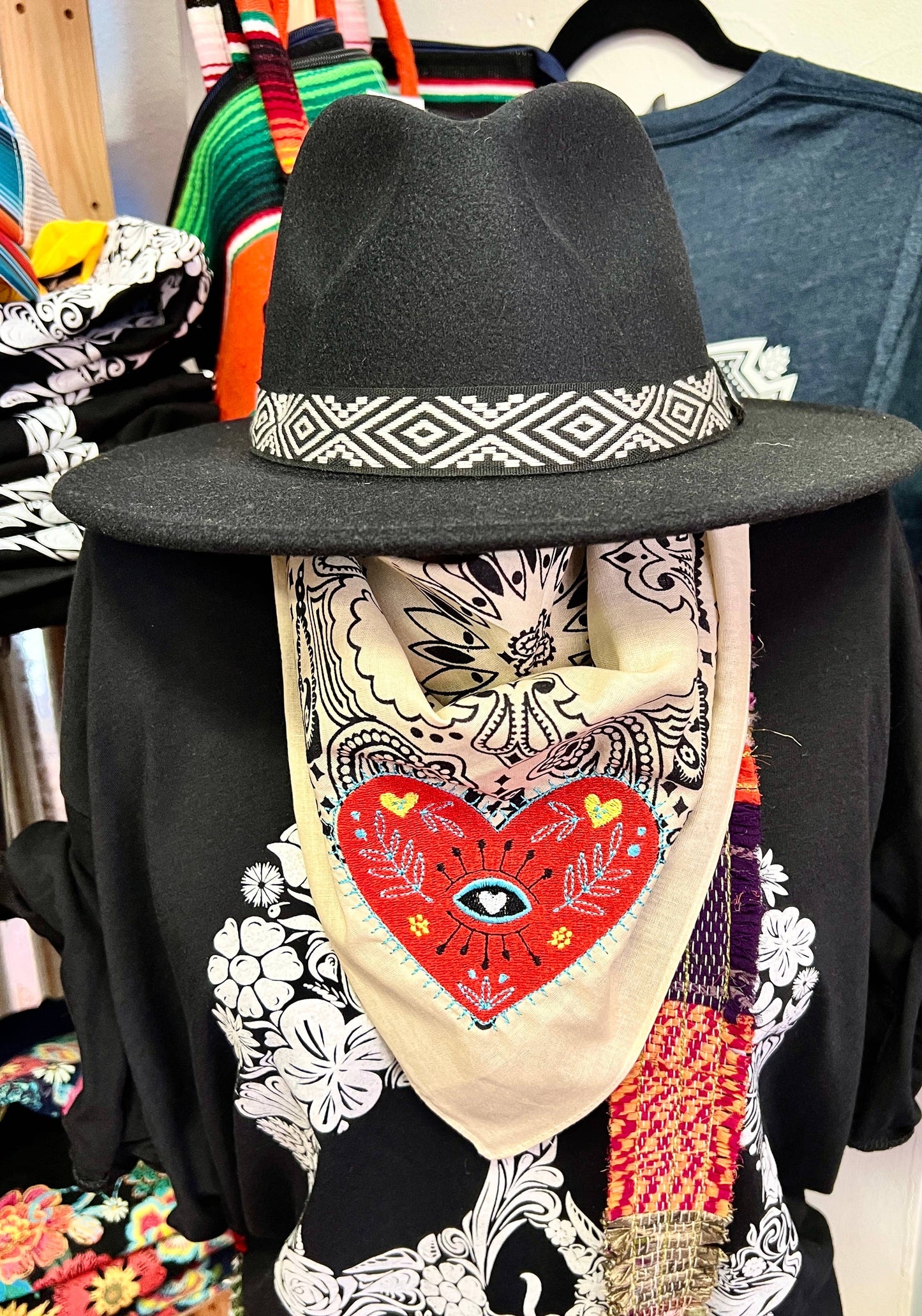 Embroidered Heart Bandana