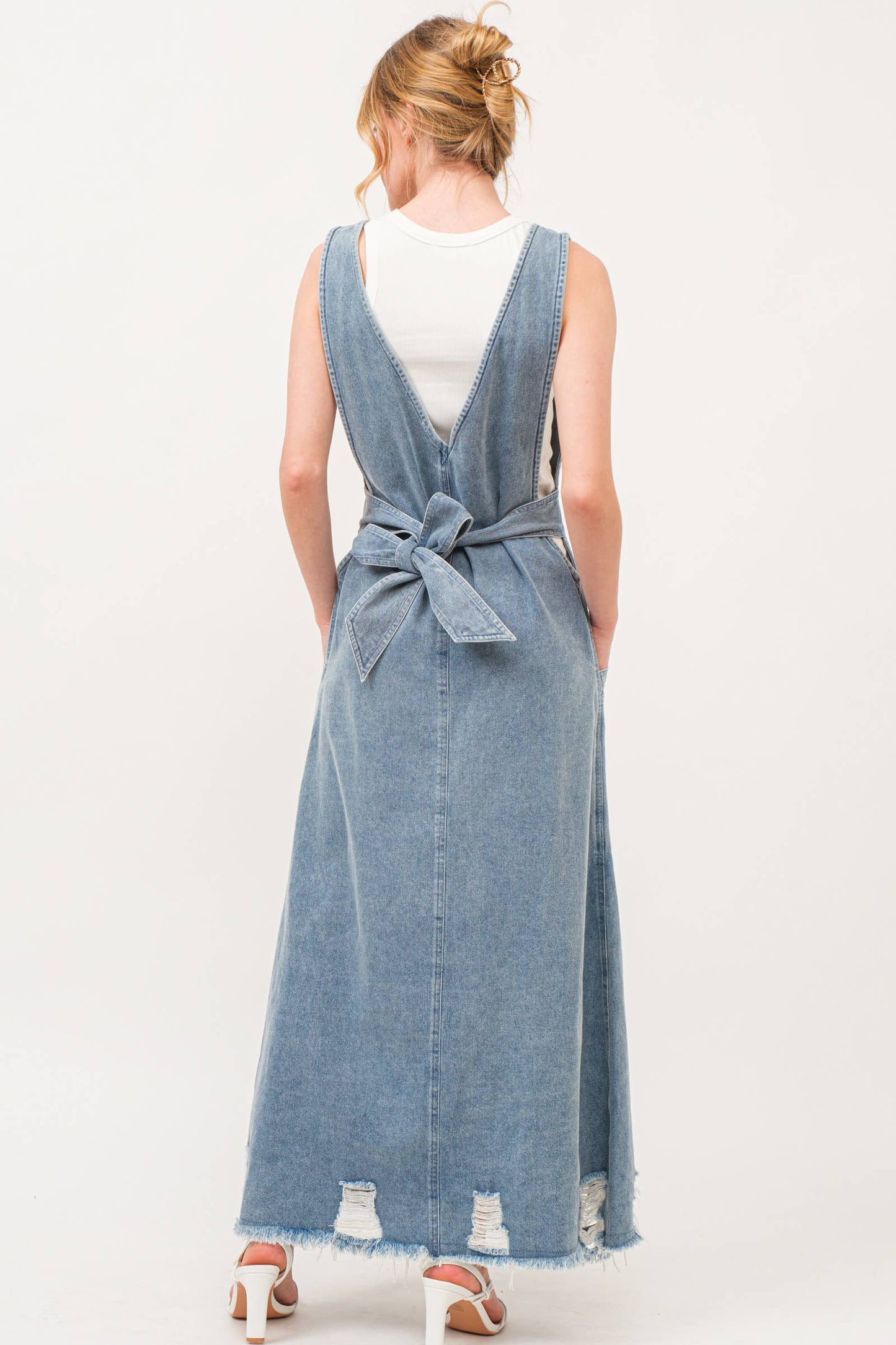 Distressed Denim Pinafore