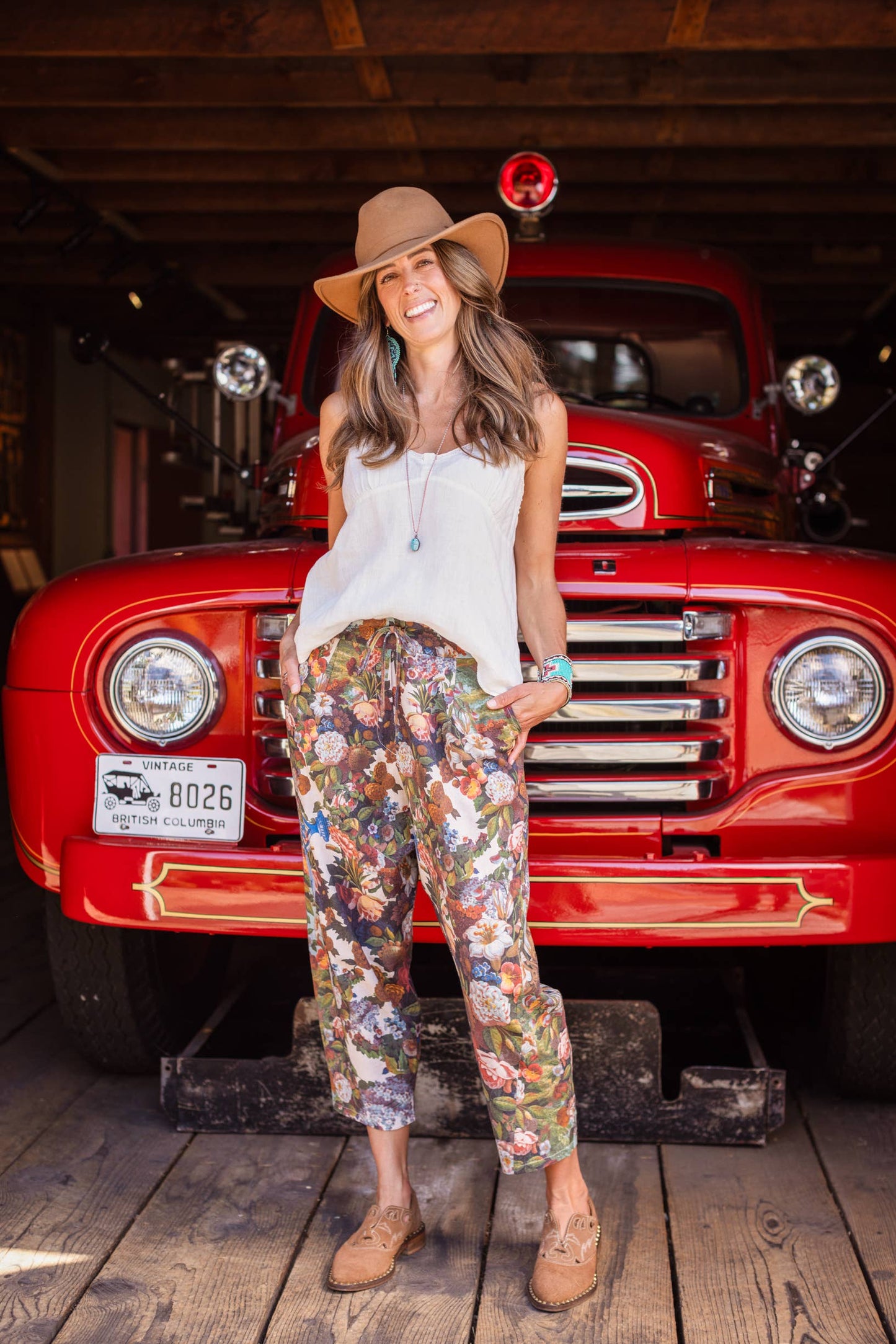 Love Language Linen Floral Cropped Artist Pants