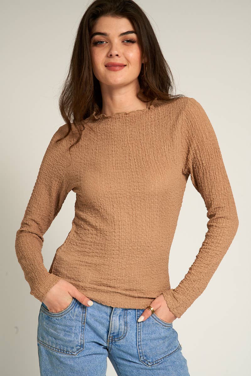 Matte Gold Crinkle Top