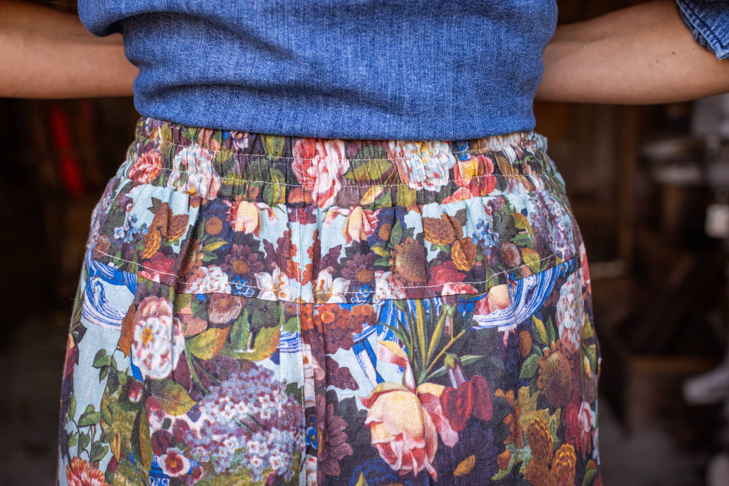 Love Language Linen Floral Cropped Artist Pants